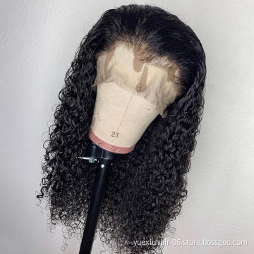 100% Human Hair Wigs Cuticle Aligned 13*4 Transparent Lace Front Wig  Curly hair  Wig For Black  Women